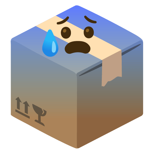 Anxious face with sweat and Package