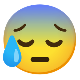 Anxious face with sweat and Pensive face