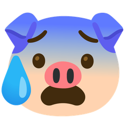 Anxious face with sweat and Pig face