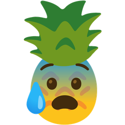 Anxious face with sweat and Pineapple