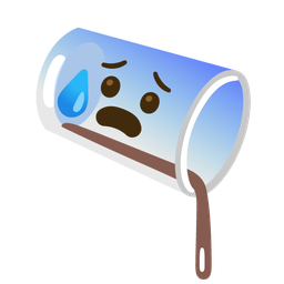 Anxious face with sweat and Pouring liquid