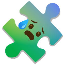 Anxious face with sweat and Puzzle piece