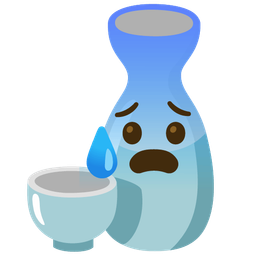 Anxious face with sweat and Sake