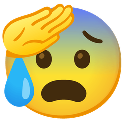 Anxious face with sweat and Saluting face