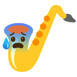 Anxious face with sweat and Saxophone