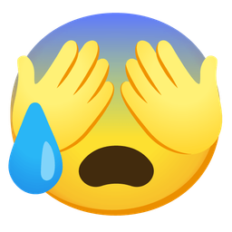 Anxious face with sweat and See-no-evil monkey