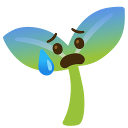 Anxious face with sweat and Seedling