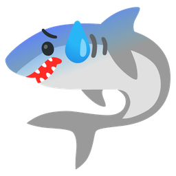 Anxious face with sweat and Shark