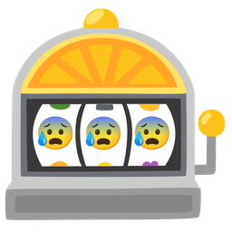 Anxious face with sweat and Slot machine