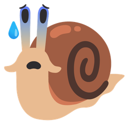 Anxious face with sweat and Snail