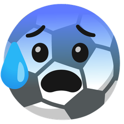 Anxious face with sweat and Soccer ball