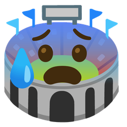 Anxious face with sweat and Stadium