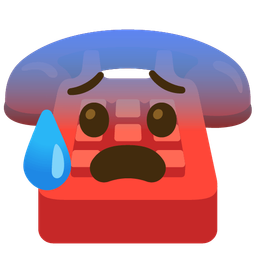 Anxious face with sweat and Telephone