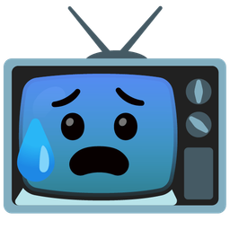 Anxious face with sweat and Television