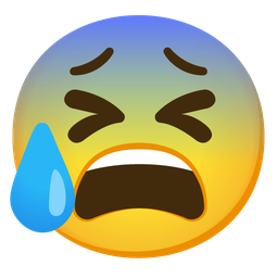 Anxious face with sweat and Tired face