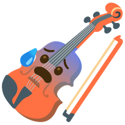 Anxious face with sweat and Violin