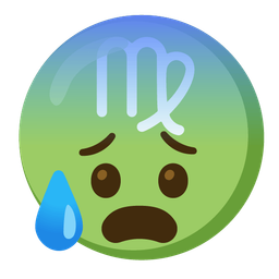 Anxious face with sweat and Virgo