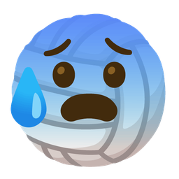 Anxious face with sweat and Volleyball