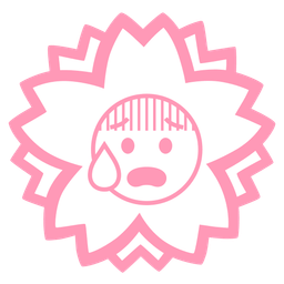 Anxious face with sweat and White flower