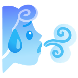 Anxious face with sweat and Wind face