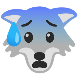 Anxious face with sweat and Wolf