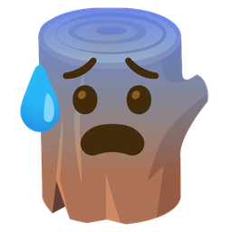 Anxious face with sweat and Wood