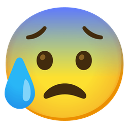 Anxious face with sweat and Worried face