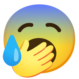 Anxious face with sweat and Yawning face