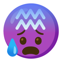 Aquarius and anxious face with sweat