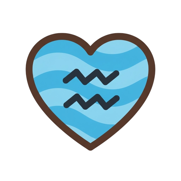 Aquarius and Brown heart