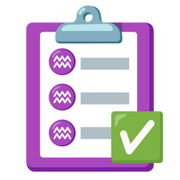 Aquarius and check mark button