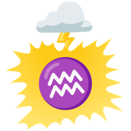 Aquarius and cloud with lightning