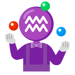 Aquarius and clown face