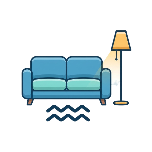 Aquarius and Couch and lamp