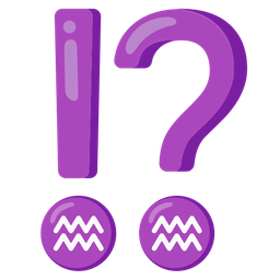 Aquarius and exclamation question mark