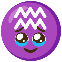 Aquarius and face holding back tears