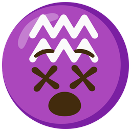 Aquarius and face with crossed-out eyes