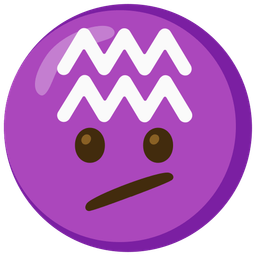 Aquarius and face with diagonal mouth