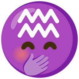 Aquarius and face with hand over mouth