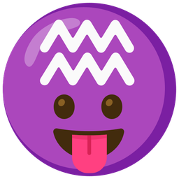 Aquarius and Face with tongue