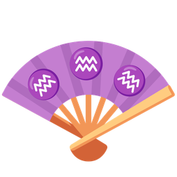 Aquarius and folding hand fan