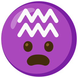 Aquarius and frowning face with open mouth