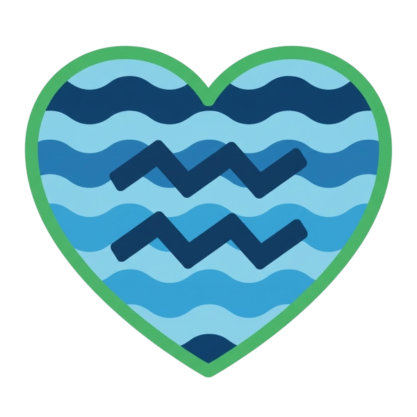 Aquarius and Green heart