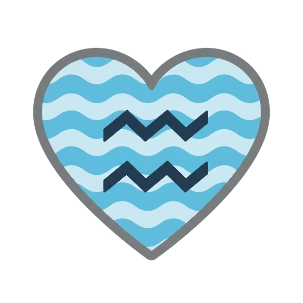Aquarius and Grey heart