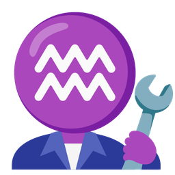 Aquarius and hammer and wrench