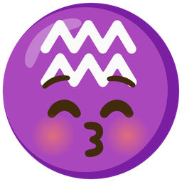 Aquarius and Kissing face with closed eyes