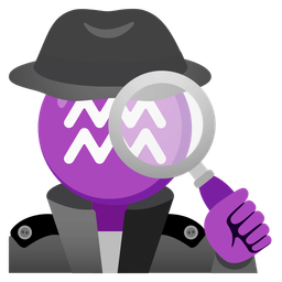 Aquarius and magnifying glass tilted right