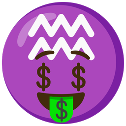 Aquarius and Money-mouth face