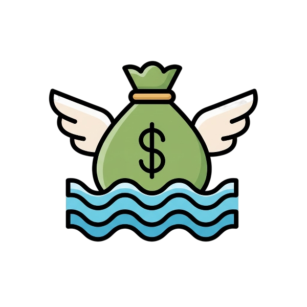 Aquarius and Money with wings