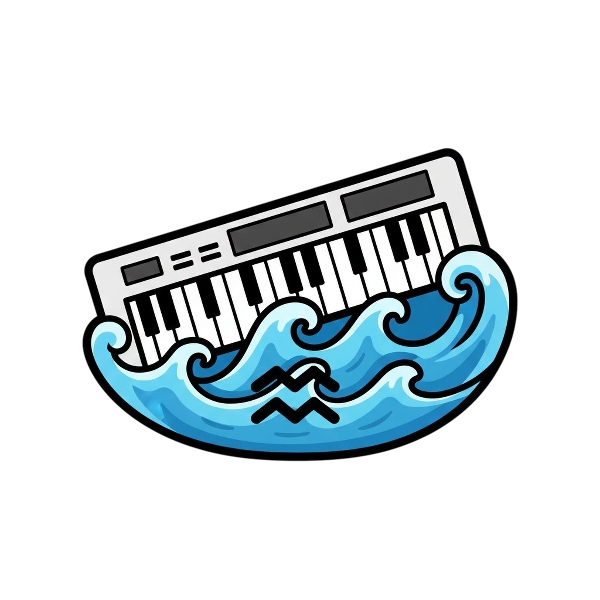 Aquarius and Musical keyboard